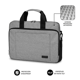 Subblim Maletin para Ordenador Portatil - Diseño Elegante para Portatiles de hasta 15,6" - Sistema de Proteccion Air Padding - Doble Cremallera - Comp