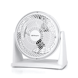 Orbegozo BF 0128 Ventilador Box Fan - Refresca tu Espacio con Comodidad y Versatilidad - 2 en 1 de Mesa y Pared - Aspas de 23cm - Potencia 30 W - Cabe