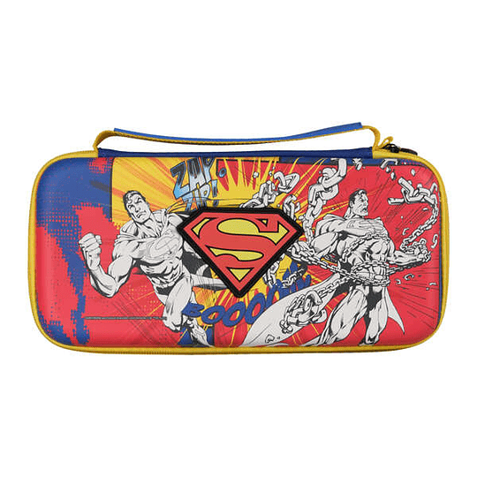 FR-TEC Bolsa Premium Superman para Nintendo Switch - Compatible con Todos los Modelos - Estuche de Alta Calidad con Soporte Incorporado - Incluye Caja