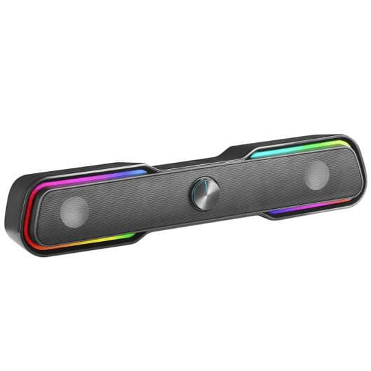 Mars Gaming MSBX Barra de Sonido Bluetooth 10W - Iluminacion RGB - Control de Volumen - Color Negro