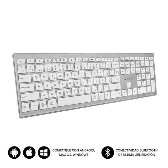 Subblim Teclado Bluetooth Multidispositivo - Diseño Elegante y Compacto - Teclado Numerico Incorporado - Conectividad Bluetooth 5.1 - Compatible con A