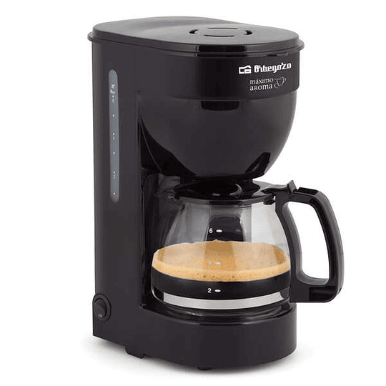 Orbegozo CG 4014 Cafetera de Goteo Negra - Disfruta de 6 Tazas de Cafe Caliente con Rapidez y Comodidad - Filtro Permanente - Jarra de Cristal - Prote