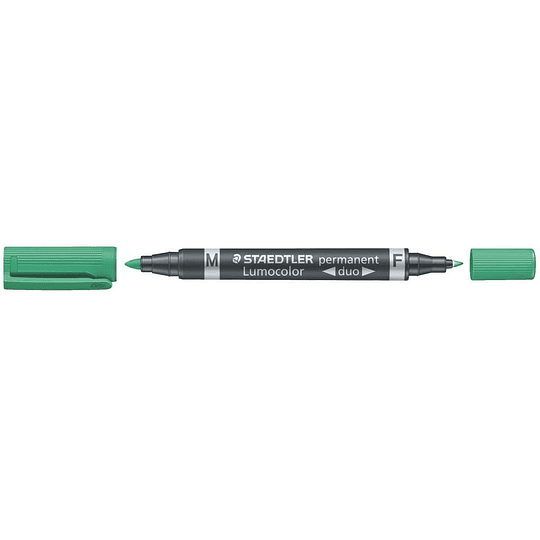 Staedtler Lumocolor 348 Rotulador Permanente de Doble Punta - Secado Rapido - Color Verde