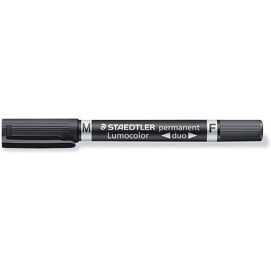 Staedtler Lumocolor 348 Rotulador Permanente de Doble Punta - Secado Rapido - Color Negro