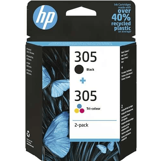 HP 305 Negro + Color Pack de 2 Cartuchos de Tinta Originales - 6ZD17AE