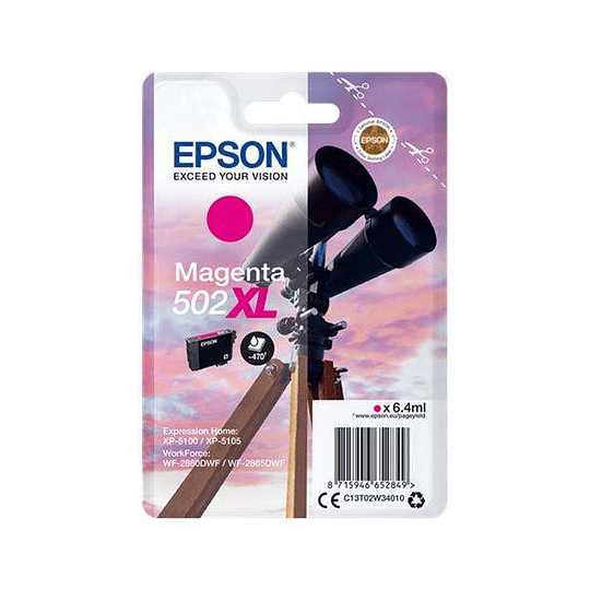 Epson 502XL Magenta Cartucho de Tinta Original - C13T02W34010