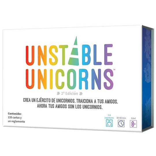 Unstable Unicorns Juego de Cartas - Tematica Fantasia  - De 2 a 8 Jugadores - A partir de 8 Años - Duracion 30-60min. aprox.