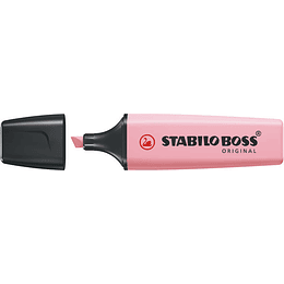 Stabilo Boss 70 Pastel Rotulador Marcador Fluorescente - Trazo entre 2 y 5mm - Recargable - Tinta con Base de Agua - Color Rubor Rosa