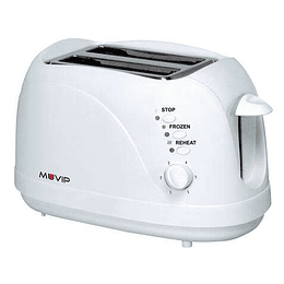 Muvip Tostadora de Pan 750W - Capacidad para 2 Rebanadas - 6 Niveles de Tostado - Funcion Calentar, Descongelacion y Recalentar - Parada Automatica y 