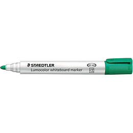 Staedtler Lumocolor 351 Rotulador para Pizarra Blanca - Punta Redonda - Trazo 2mm - Capuchon con Clip - Color Verde