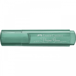 Faber-Castell Textliner 46 Metallic Marcador Fluorescente - Punta Biselada - Trazo entre 1mm y 5mm - Tinta con Base de Agua - Color Verde Metalico