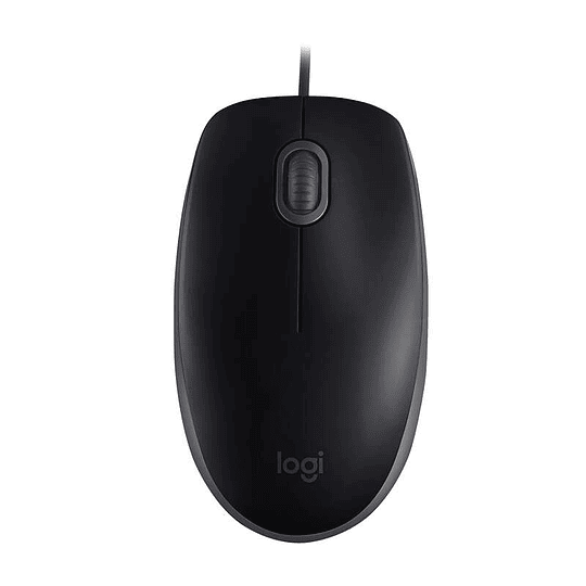 Logitech B110 Silent Raton USB 1000dpi - 3 Botones - Silencioso - Uso Ambidiestro - Cable de 1.80m - Color Negro