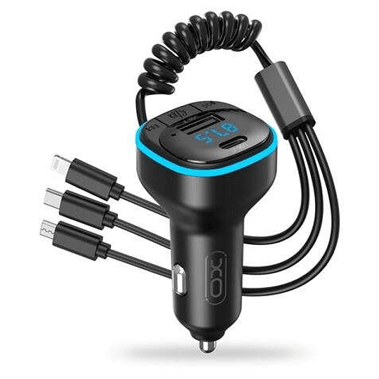 XO Adaptador Bluetooth para Coche - Conexion Inalambrica 50 - Reproduce Desde Smartphone y Pendrive - Puerto USB y Tipo C - Funcion Manos Libres - Pan