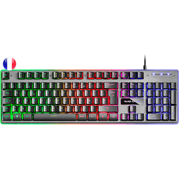 Mars Gaming Teclado Gaming MK220 - Tecnologia H-MECH - Iluminacion FRGB Rainbow - Panel de Aluminio - Base de ABS Reforzado - Diseño Completo - Materi