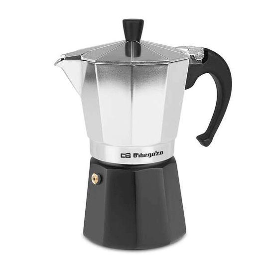 Orbegozo KFM 630 Cafetera de Aluminio - Prepara 6 Tazas de Cafe en Minutos - Mango Ergonomico para un Manejo Seguro - Valvula de Seguridad para Tranqu