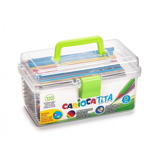 Carioca Tita Pack de 120 Lapices de Resina - Cuerpo Hexagonal - Colores Brillantes y Lavables - Escritura Blanda - Mina Segura y Resistente a Caidas -