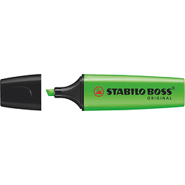 Stabilo Boss 70 Rotulador Marcador Fluorescente - Trazo entre 2 y 5mm - Recargable - Tinta con Base de Agua - Color Verde Fluorescente