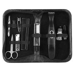 Orbegozo Set Masculino de Viaje Corta Pelos - Completo Kit de Aseo Personal para Hombres - Recorta y Afeita Todas Las Areas del Cuerpo - Funcionamient