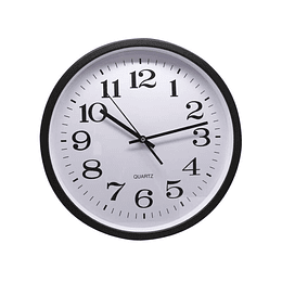 Bismark Reloj Oficina Grande - Lente de Cristal - Manecillas de Aluminio - Esfera de PVC - Color Negro