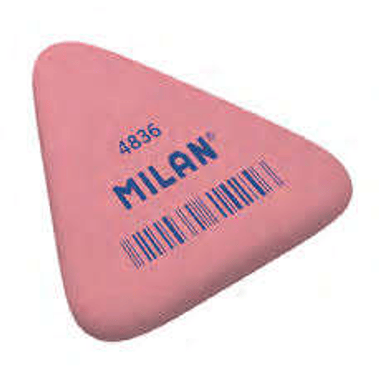 Milan 4836 Goma de Borrar Triangular Flexible - Miga de Pan - Caucho Sintetico - Envueltas Individualmente - Color Rosa