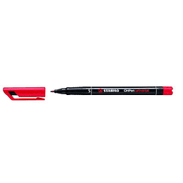 Stabilo OHPen Rotulador Permanente - Punta Superfina - Trazo de 0.4mm - Agarre Antideslizante - Tapon Ventilado - Color Rojo