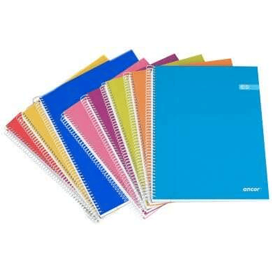 Ancor Classic Stripes Cuaderno Espiral Tamaño Folio Raya Horizontal - 80 Hojas 90gr - Tapa de Carton Plastificado - Colores Surtidos