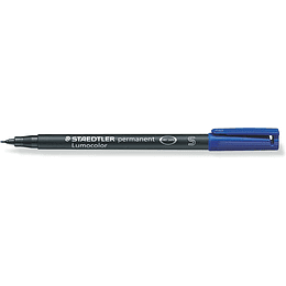 Staedtler Lumocolor Permanent 313 Rotulador Permanente de Punta Fina - Trazo 0.4mm Aprox - Secado Rapido - Color Azul