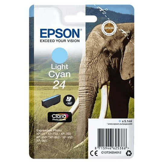 Epson T2425 (24) Cyan Light Cartucho de Tinta Original - C13T24254012