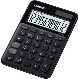 Casio MS-20UC Calculadora de Sobremesa Pequeña - Pantalla LCD de 12 Digitos - Alimentacion Solar y Pilas - Color Negro