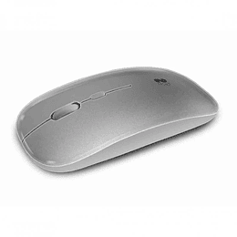 Subblim Ratón Dual Flat Mouse - Conexión Dual - Silent Click - Batería Recargable - Rueda de Silicona - Precisión 1600 DPI - Color Gris