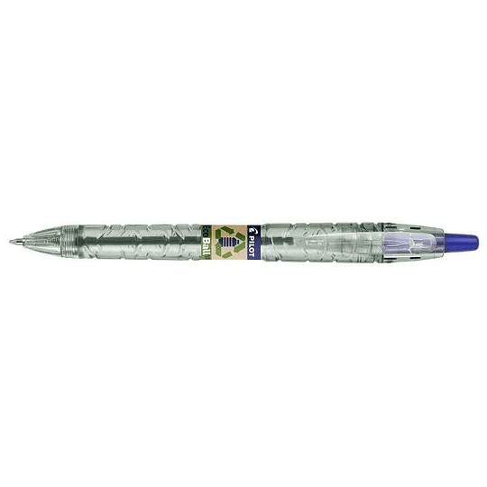 Pilot Boligrafo de Bola Retractil B2P Ecoball BeGreen - Punta Redonda 1mm - Trazo 0.27mm - 86,64% de Plastico Reciclado - Recargable - Color Azul