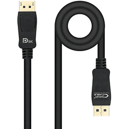 Nanocable Cable DisplayPort 1.4 Macho a DisplayPort 1.4 Macho 2m - Certificado VESA - Color Negro