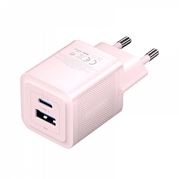 Vention Cargador de Pared GaN 2 Puertos USB (C+A) (30W/30W) - Carga rapida EU - Color Rosa