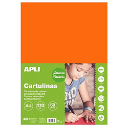 Apli Cartulina Naranja A4 170g 50 Hojas