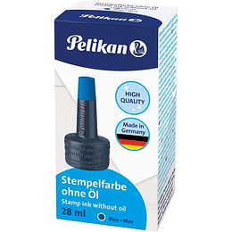 Pelikan Bote de Tinta para Tampones 28ml - Sin Aceite - Secado Rapido - Resistente al Agua - Color Azul Intenso