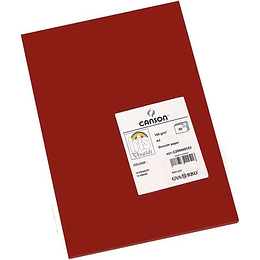 Canson Guarro Pack de 50 Cartulinas Iris A4 de 185g - 21x29.7cm - Color Granate