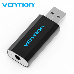 Vention Tarjeta de Sonido Externa USB a CTIA - Color Negro Metalizado