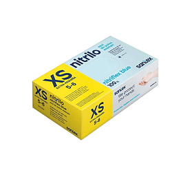 Santex Nitriflex Blue Pack de 100 Guantes de Nitrilo para Examen Talla XS - 3.5 gramos - Sin Polvo - Libre de Latex - No Esteriles - Color Azul