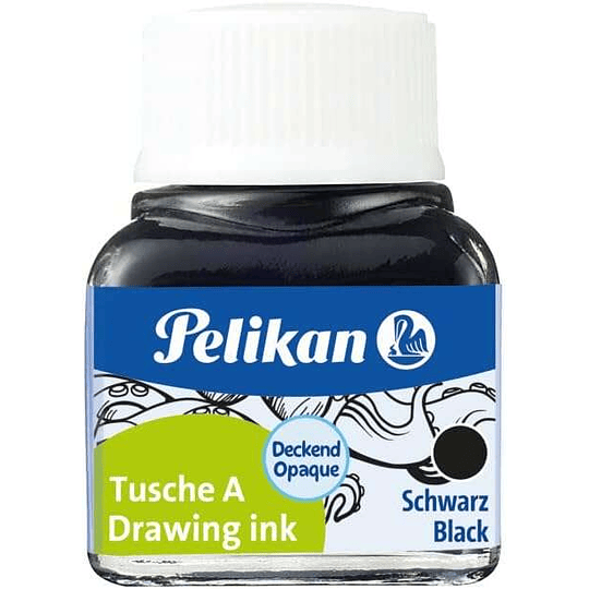 Pelikan 523 N17 Tinta China 10ml - Tinta de Alta Calidad - Resistente al Agua - Ideal para Dibujo y Caligrafia - Color Negro