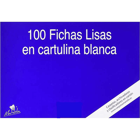 Mariola Pack de 100 Fichas Lisas Nº5 para Fichero - Medidas 215x160mm - Color Blanco