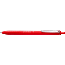 Pentel iZee Boligrafo de Bola Retractil - Punta 0.7mm - Trazo 0.35mm - Clip de Metal - Color Rojo