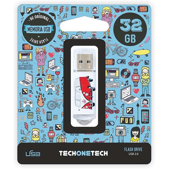 TechOneTech Camper Van Van Memoria USB 2.0 32GB (Pendrive)