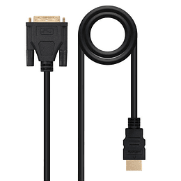 Nanocable Cable DVI 18+5 Macho a HDMI Macho 3m - Color Negro