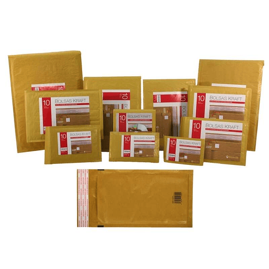 Bismark Bolsa Acolchada Kraft Nº18 270x360mm - Recubrimiento Interno de Laminas de Burbuja de Aire - Cierre Autoadhesivo - Ideal para Envios con Alta 