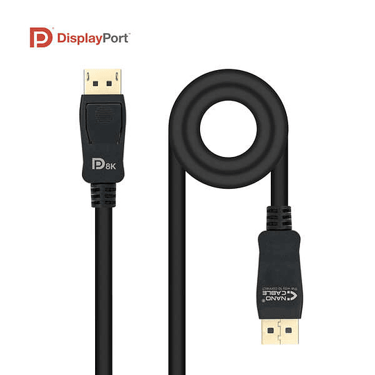 Nanocable Cable Displayport 1.4 Certif. Vesa DP/M-DP/M 1.5m - Color Negro