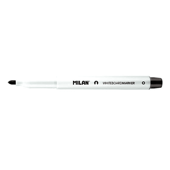 Milan Rotuladores para Pizarra Blanca con Punta Redonda - Punta 3.7 mm - Tinta a Base de Alcohol - Borrable en Seco - Color Negro