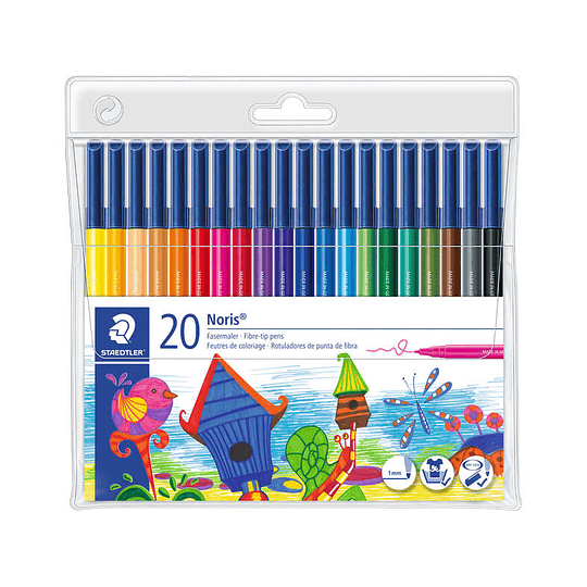 Staedtler Noris 326 Rotulador de Punta de Fina - Resistente a la Presion - Tinta Base de Agua - Colores Surtidos