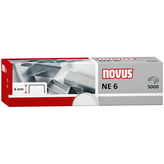 Novus NE 6 Caja de 5000 Grapas NE 6 Galvanizadas para Grapadoras Electricas