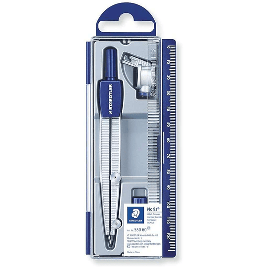 Staedtler Noris 550 60 Compas de Precision - Diametro Maximo 300mm - Para Iniciacion al Dibujo