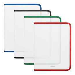 Erichkrause Matt Clear Pack de 4 Carpetas con Cremallera A4+ - Material Transparente - Para Organizar y Transportar Documentos - Colores Surtidos